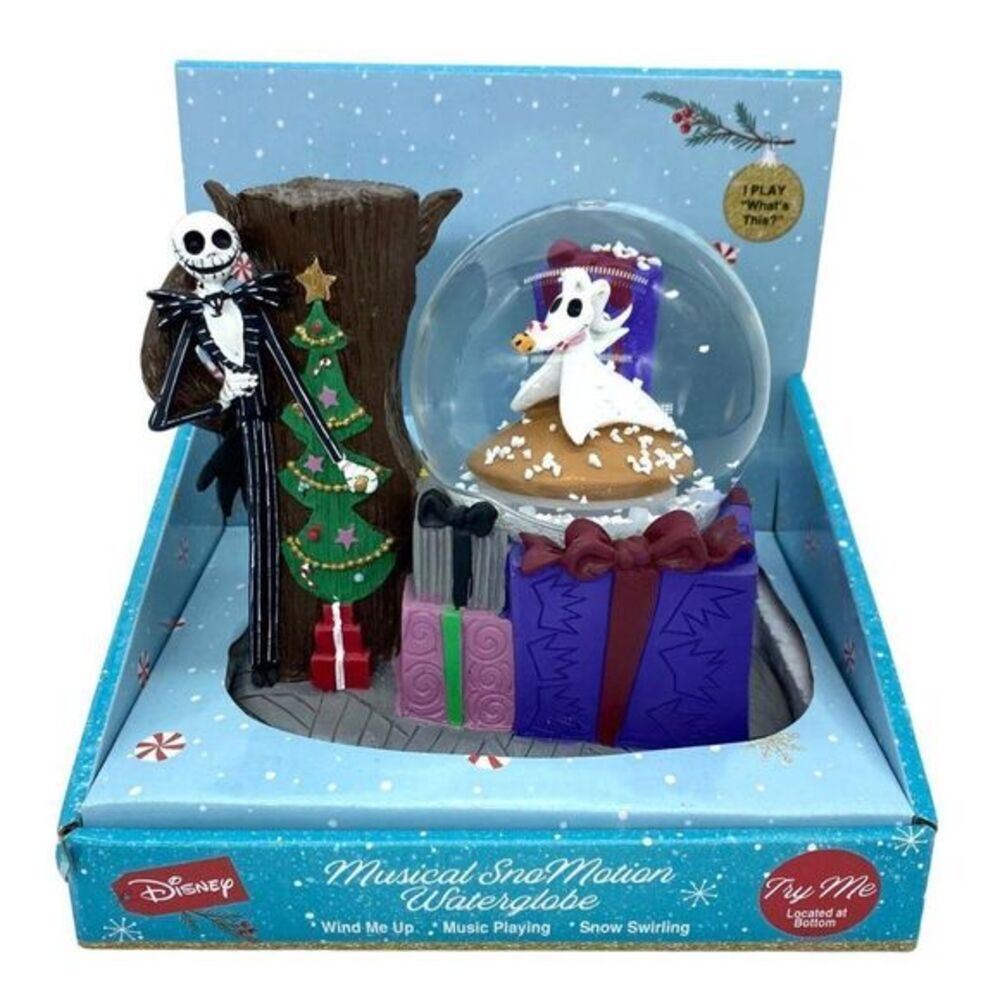 Disney The Nightmare Before Christmas Jack Skellington Musical Snow Globe New